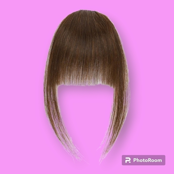 Light Brown Human Hair Airy Bangs - Picture 1 of 9